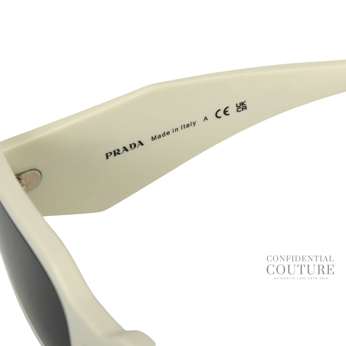 White UV-Protected Rectangle Sunglasses - 0PR 17WS