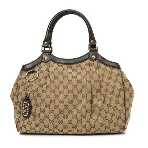 Beige/Brown  GG Canvas Medium Sukey Tote