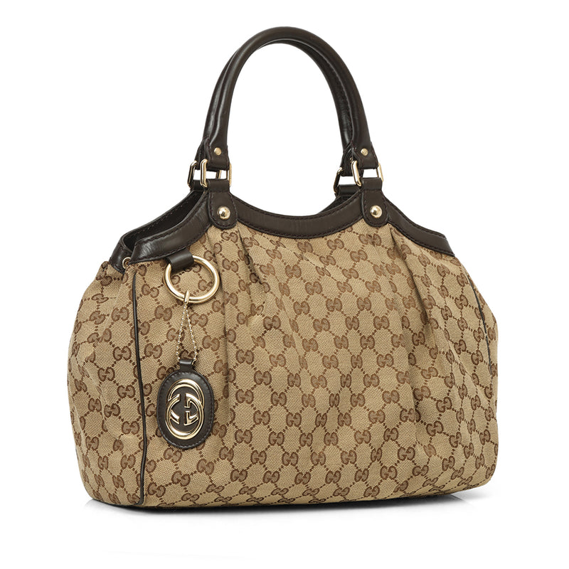Beige/Brown  GG Canvas Medium Sukey Tote