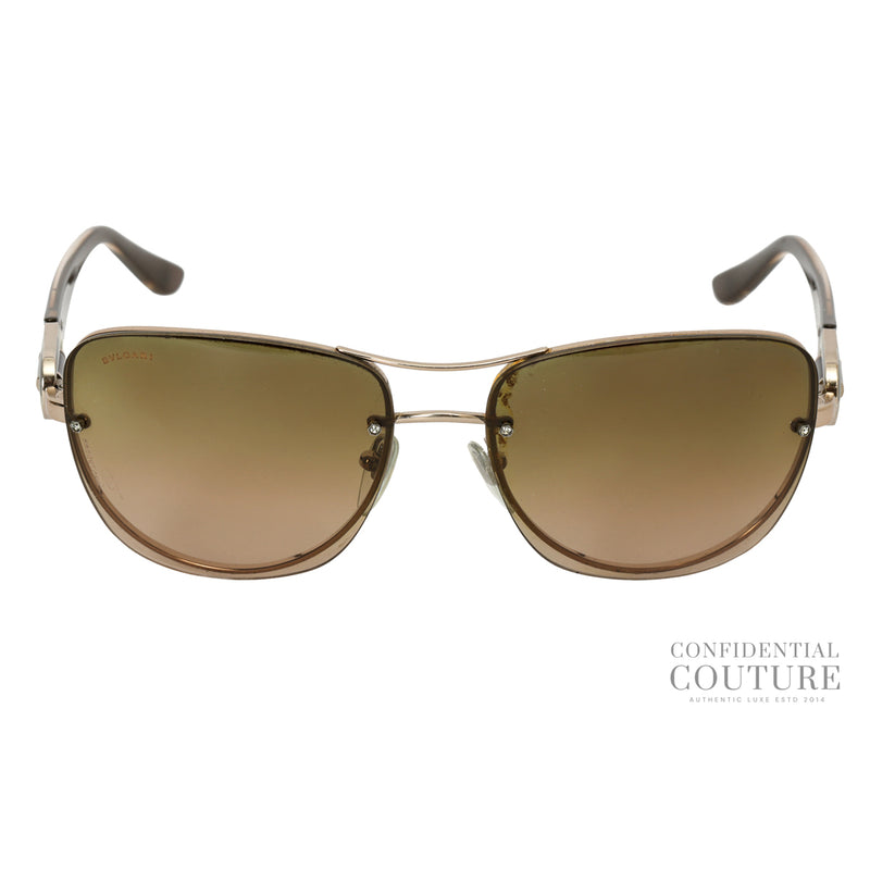 Preloved Bvlgari 6053-B Green Tone Lens Aviators Sunglasses
