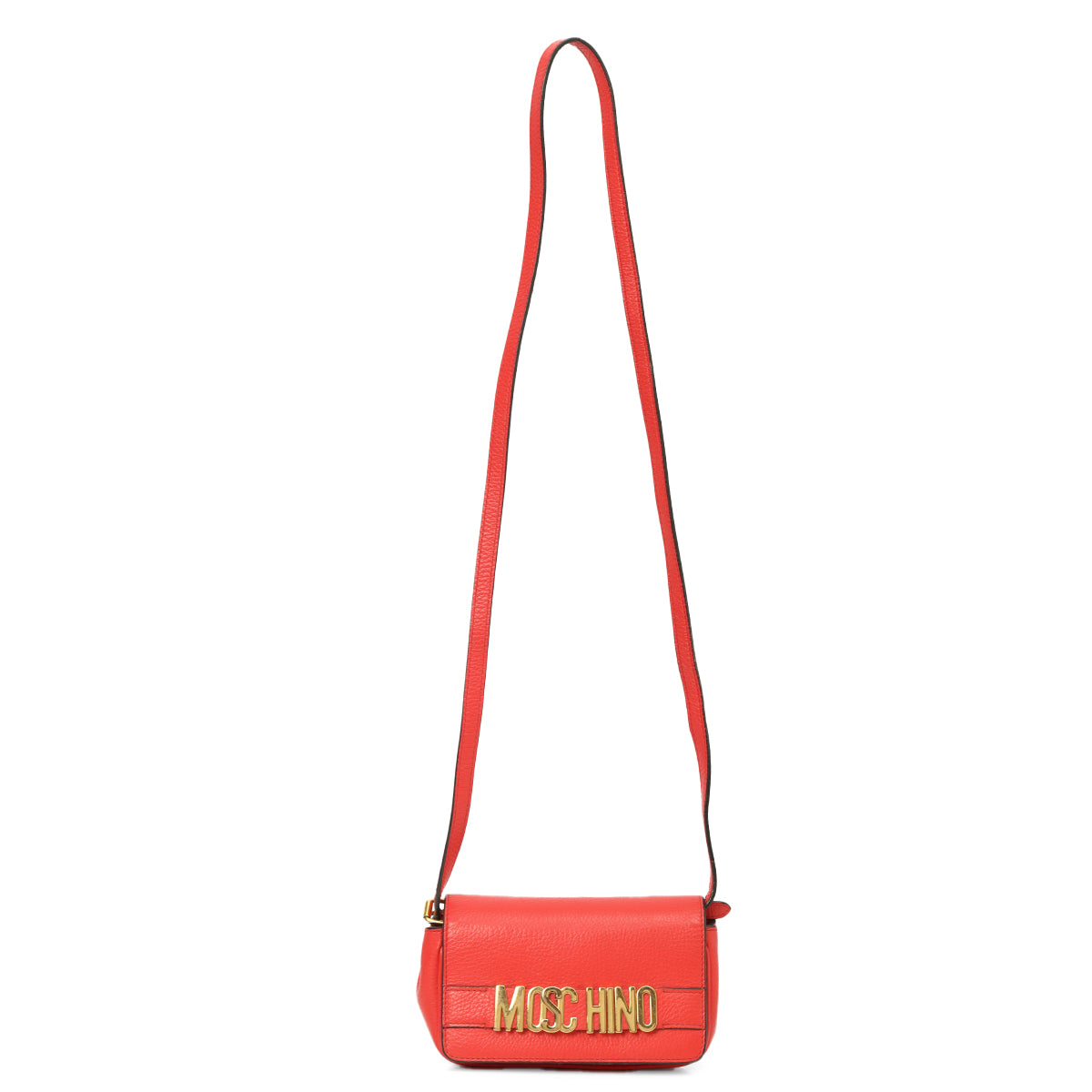 Red Leather Crossbody Bag One Size