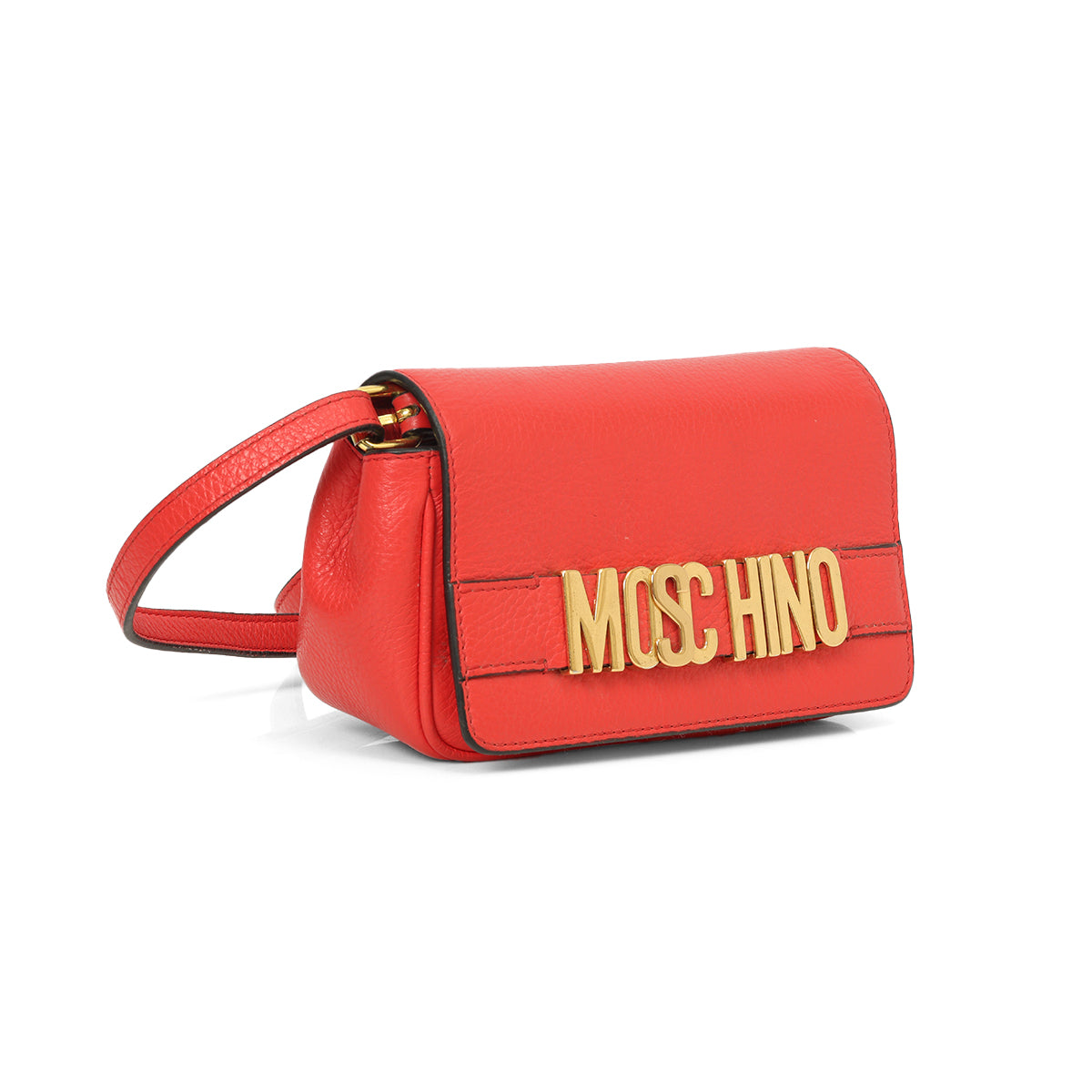 Red Leather Crossbody Bag One Size