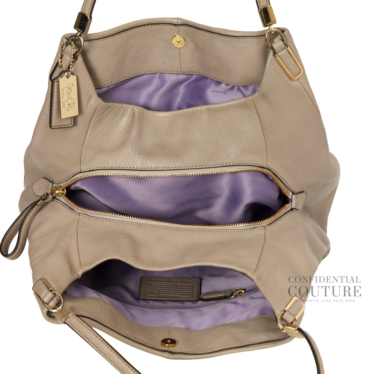 Grey Beige Madison Phoebe Tote Bag