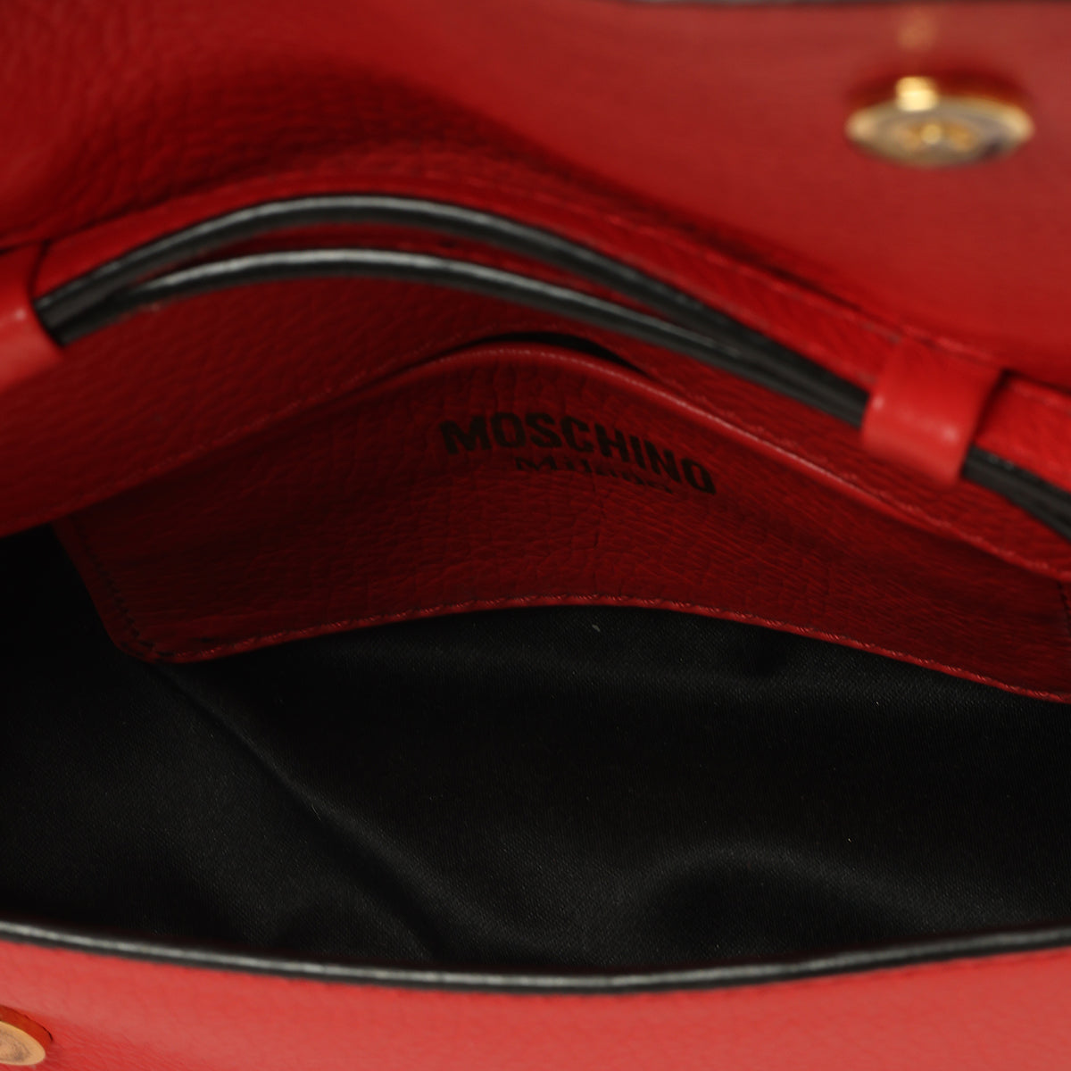 Red Leather Crossbody Bag One Size