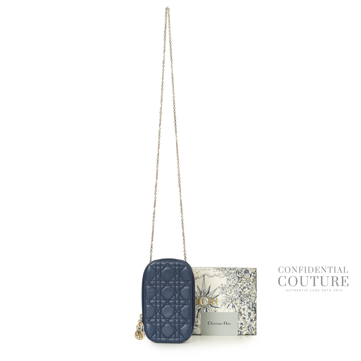 Lady Dior Call'in Dior Navy Blue Phone Holder