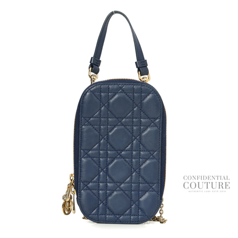 Lady Dior Call'in Dior Navy Blue Phone Holder