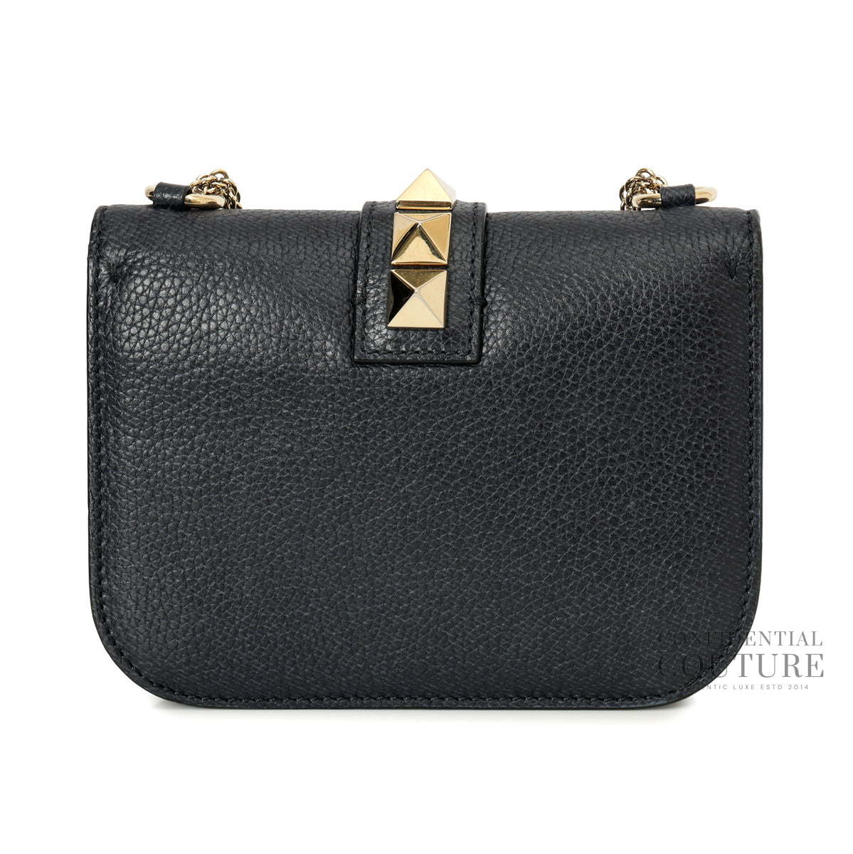 Rockstud Glam Lock Small Black Flap Bag