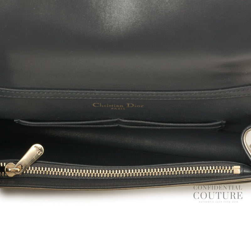 Gold Microcannage Diorama Wallet on Chain Bag