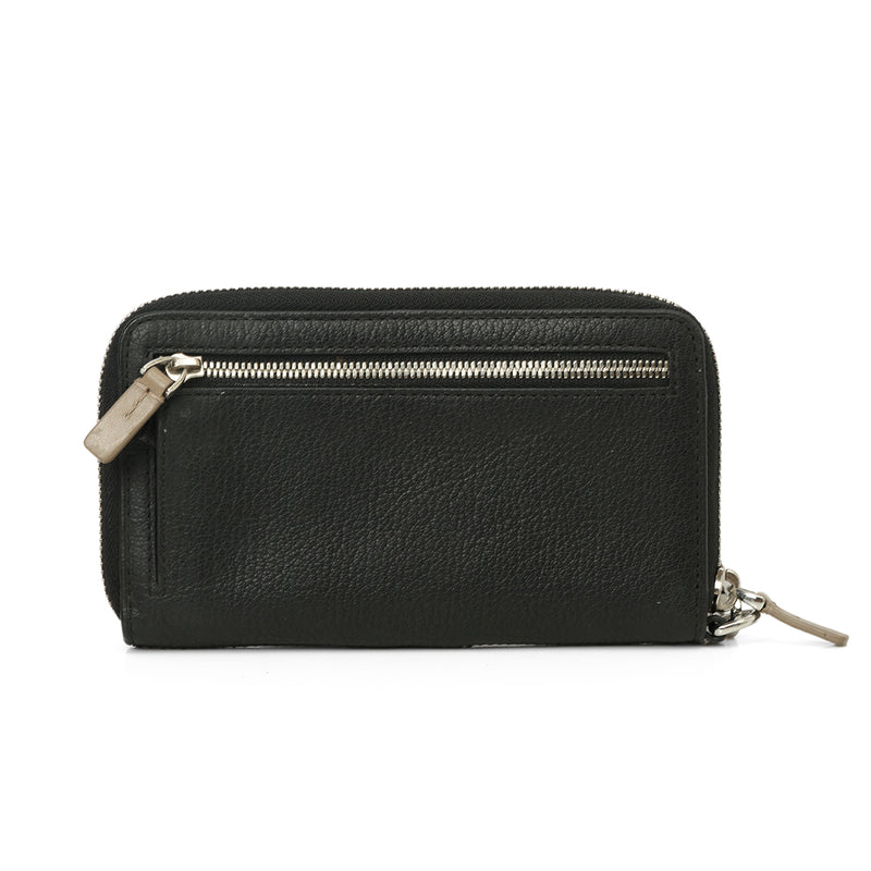 Black Leather Wristlet One Size