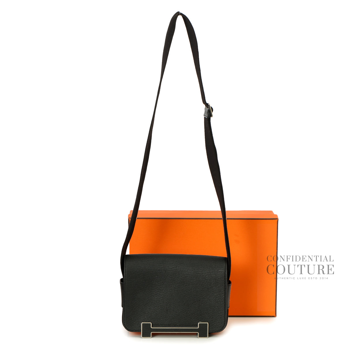 Geta Bag Noir Chevre Palladium Hardware | 2024