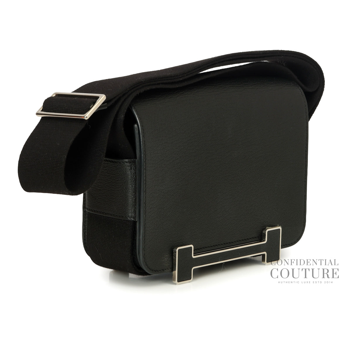 Geta Bag Noir Chevre Palladium Hardware | 2024
