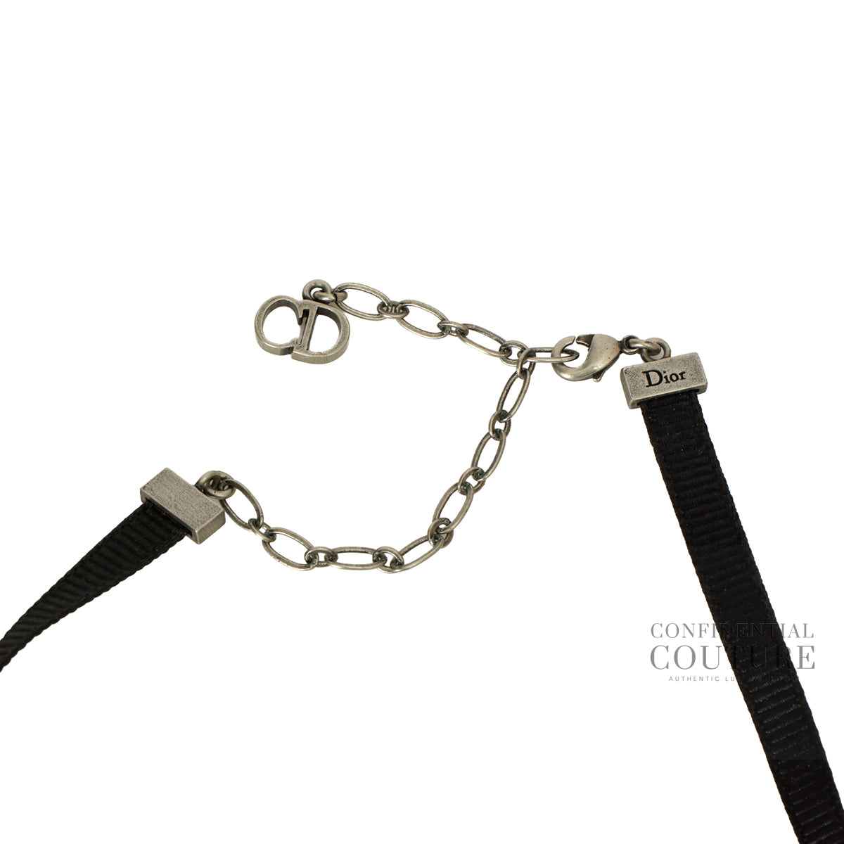 J'Adior Blue Enamel & Ribbon Choker Necklace