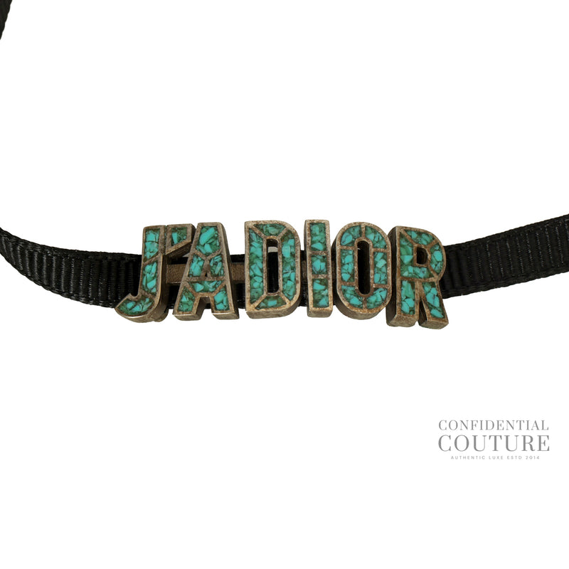 Christian dior j adior blue enamel & ribbon choker necklace price