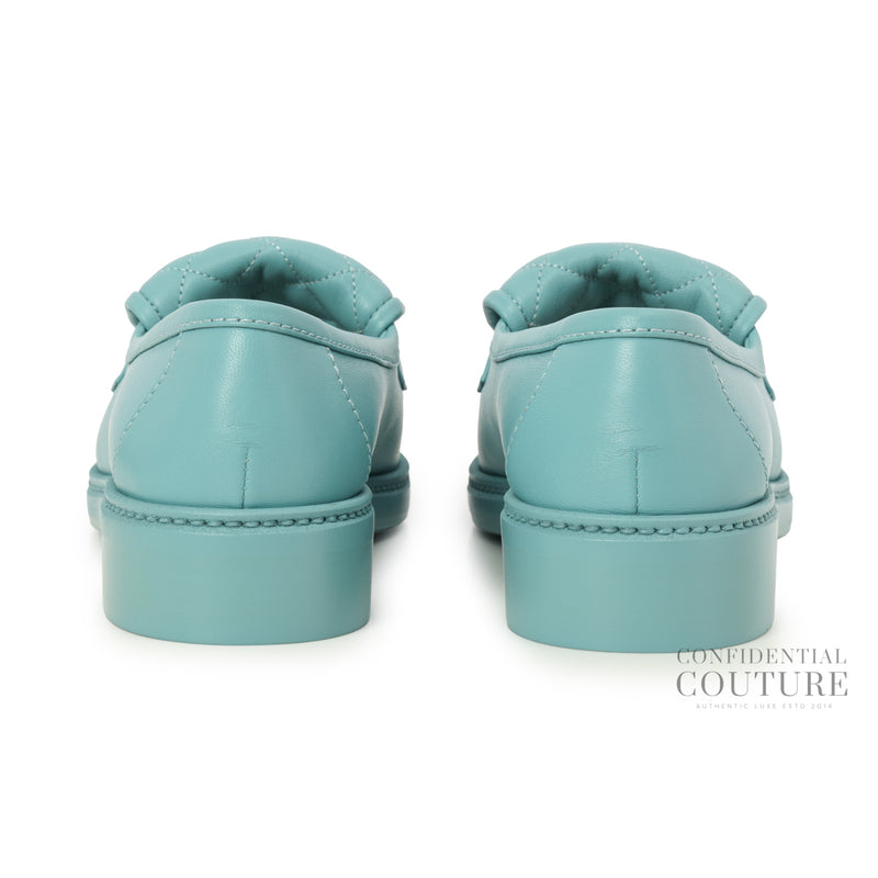 Light Blue 2024 Interlocking CC Logo Loafers- 39C