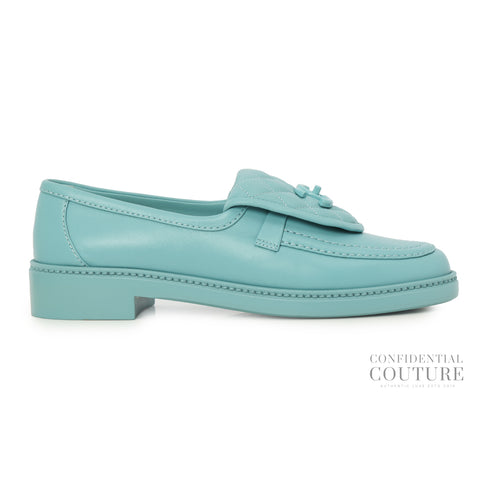 Light Blue 2024 Interlocking CC Logo Loafers- 39C