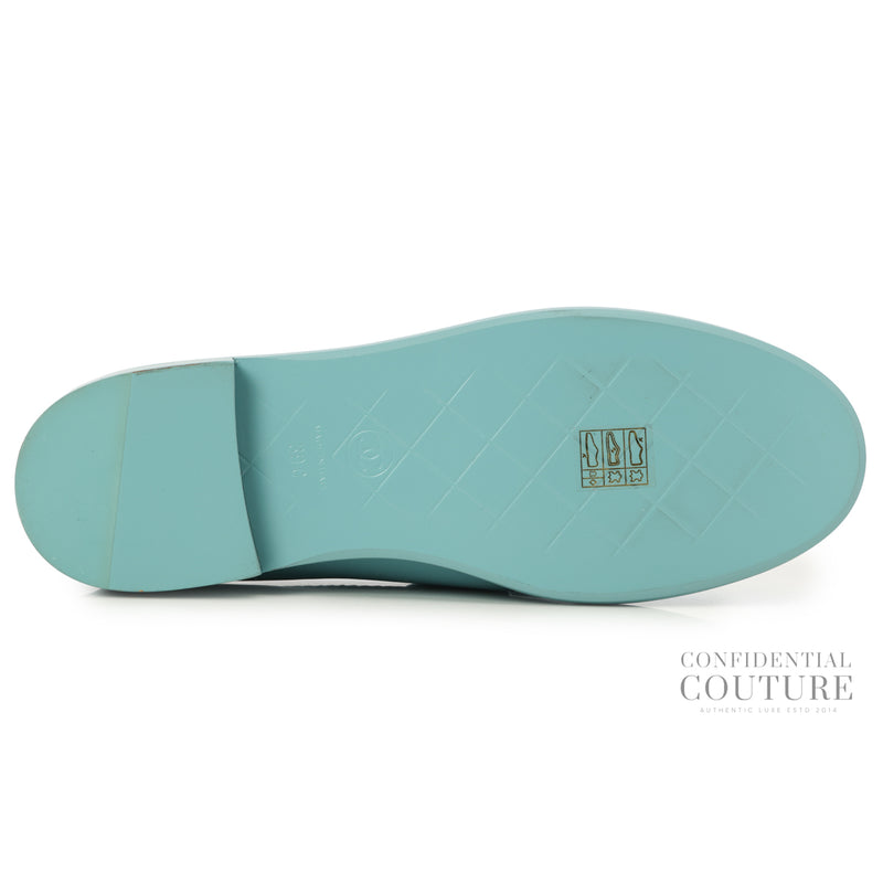 Light Blue 2024 Interlocking CC Logo Loafers- 39C