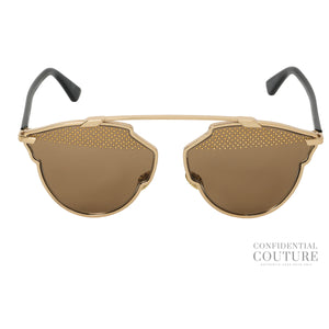 So Real Studded Aviator Sunglasses In Gold & Black