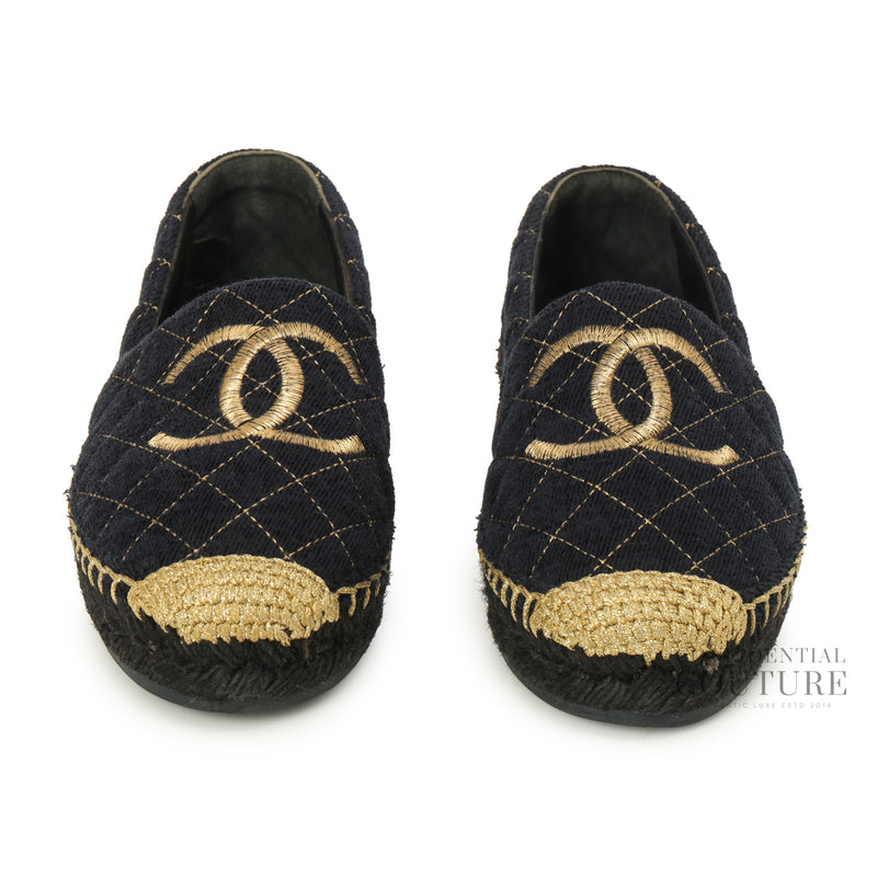 Blue/Gold Canvas Espadrilles EU 36 | US 5.5 | UK 3