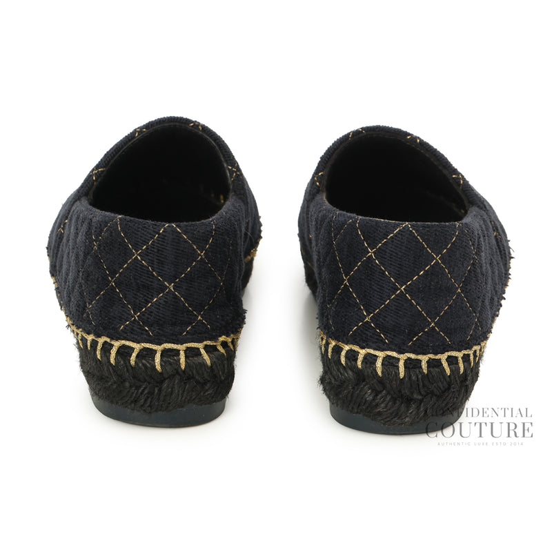 Blue/Gold Canvas Espadrilles EU 36 | US 5.5 | UK 3