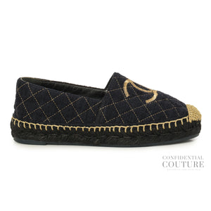 Blue/Gold Canvas Espadrilles EU 36 | US 5.5 | UK 3