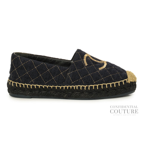 Blue/Gold Canvas Espadrilles EU 36 | US 5.5 | UK 3