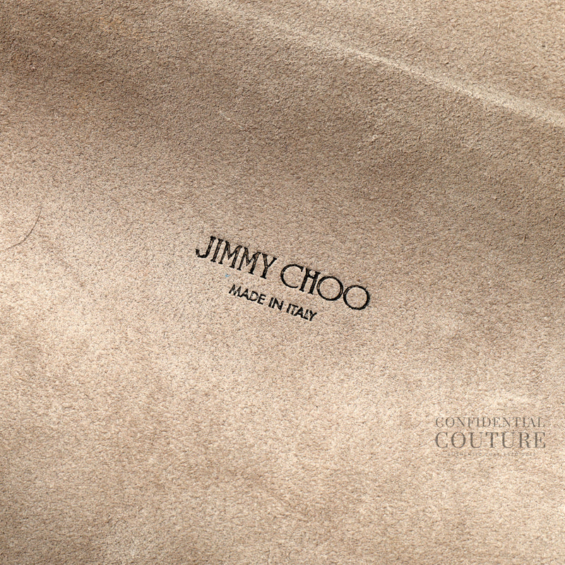 second hand Jimmy Choo Lockett Petite Eez Anthracite With Crystal Lock Bag