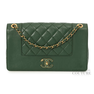 Green Mademoiselle Medium Vintage Flap Bag