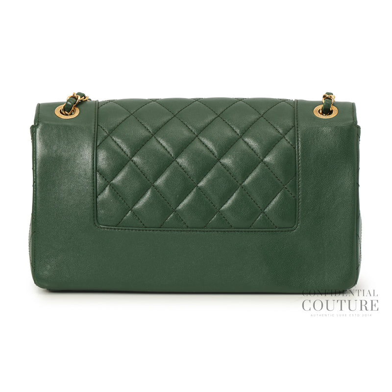 Green Mademoiselle Medium Vintage Flap Bag