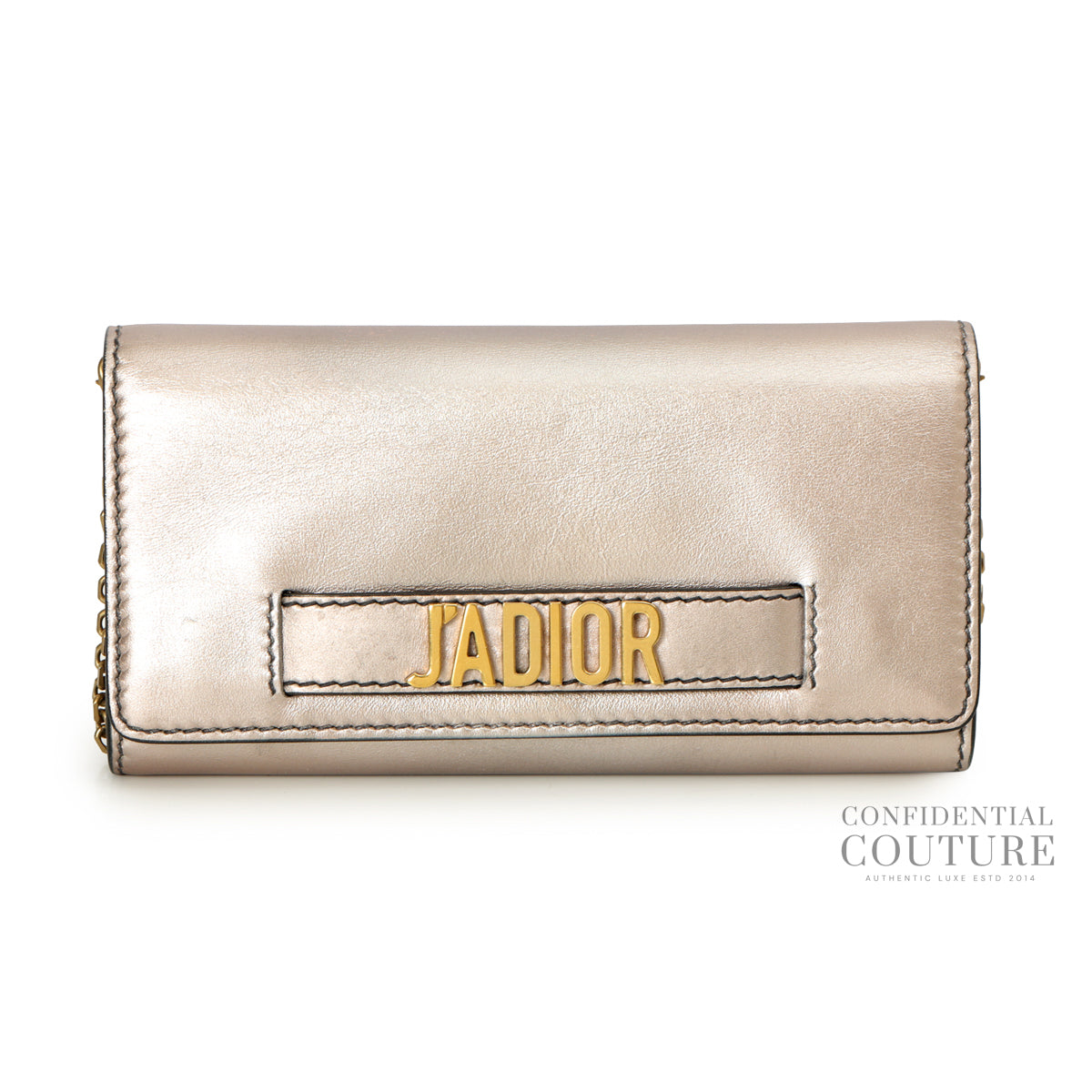 Leather J'Adior Champagne Croisiere Wallet on Chain