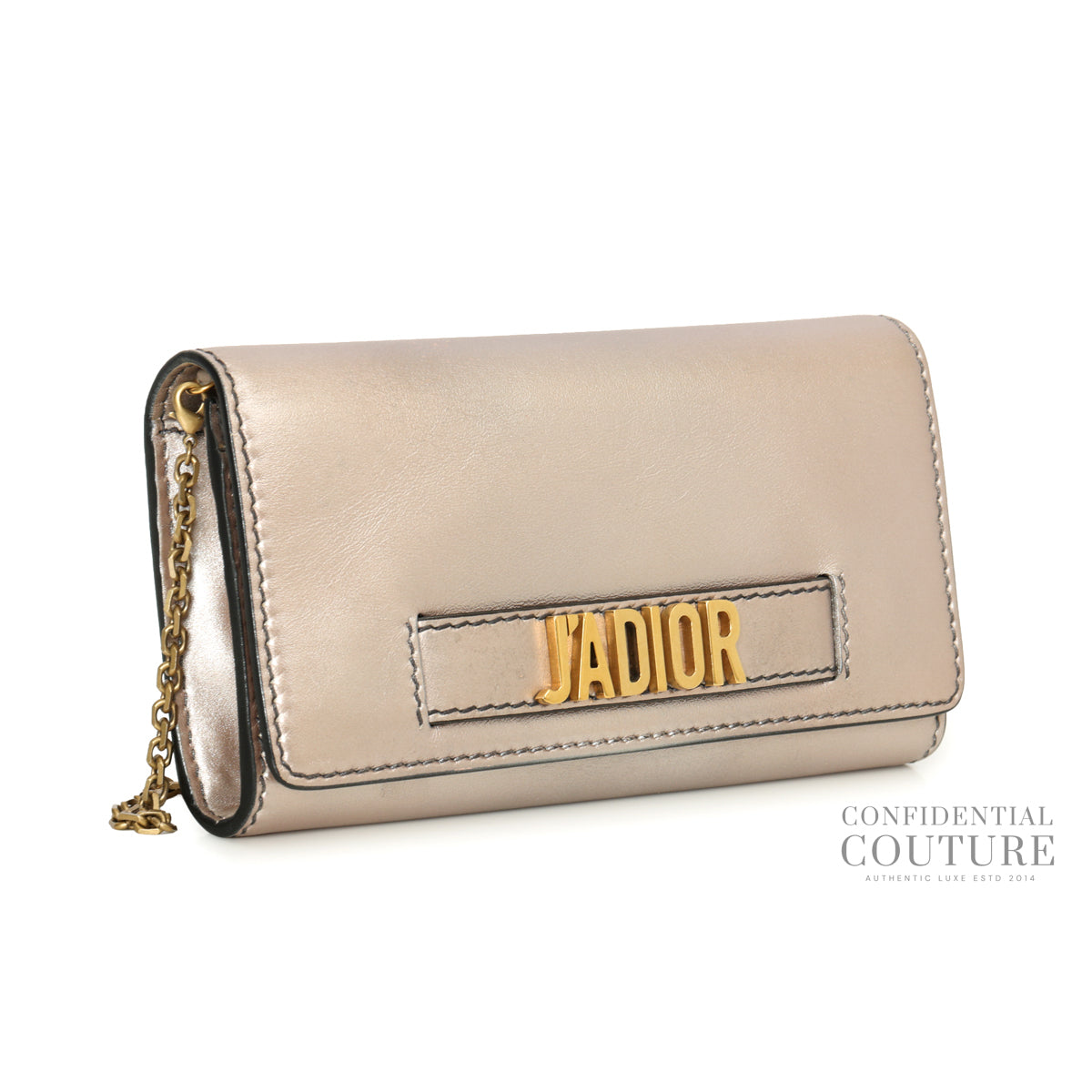 Leather J'Adior Champagne Croisiere Wallet on Chain