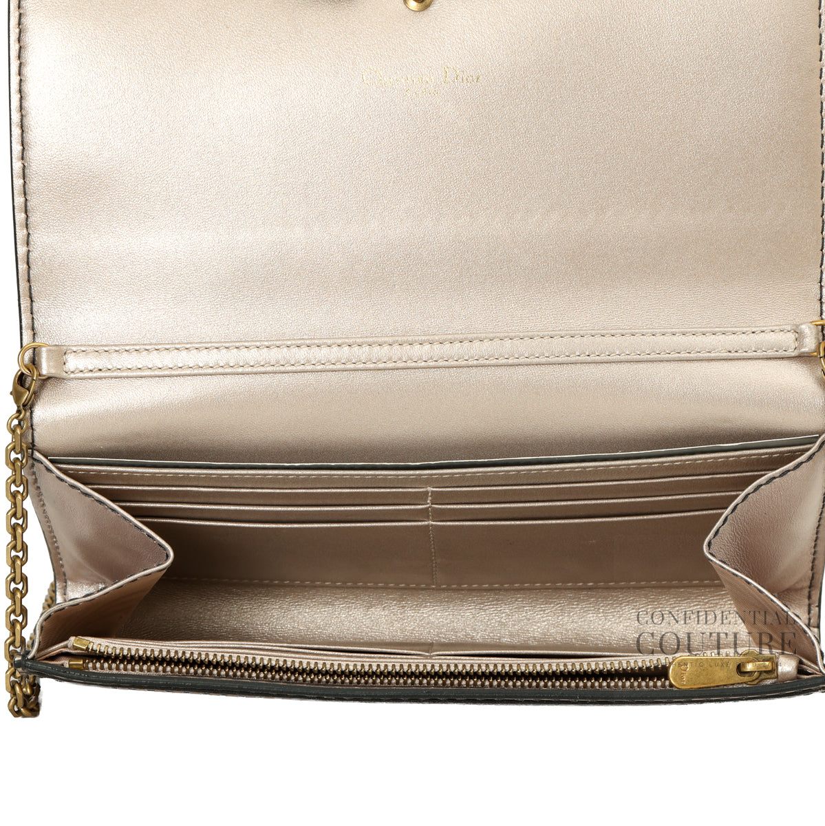 Leather J'Adior Champagne Croisiere Wallet on Chain