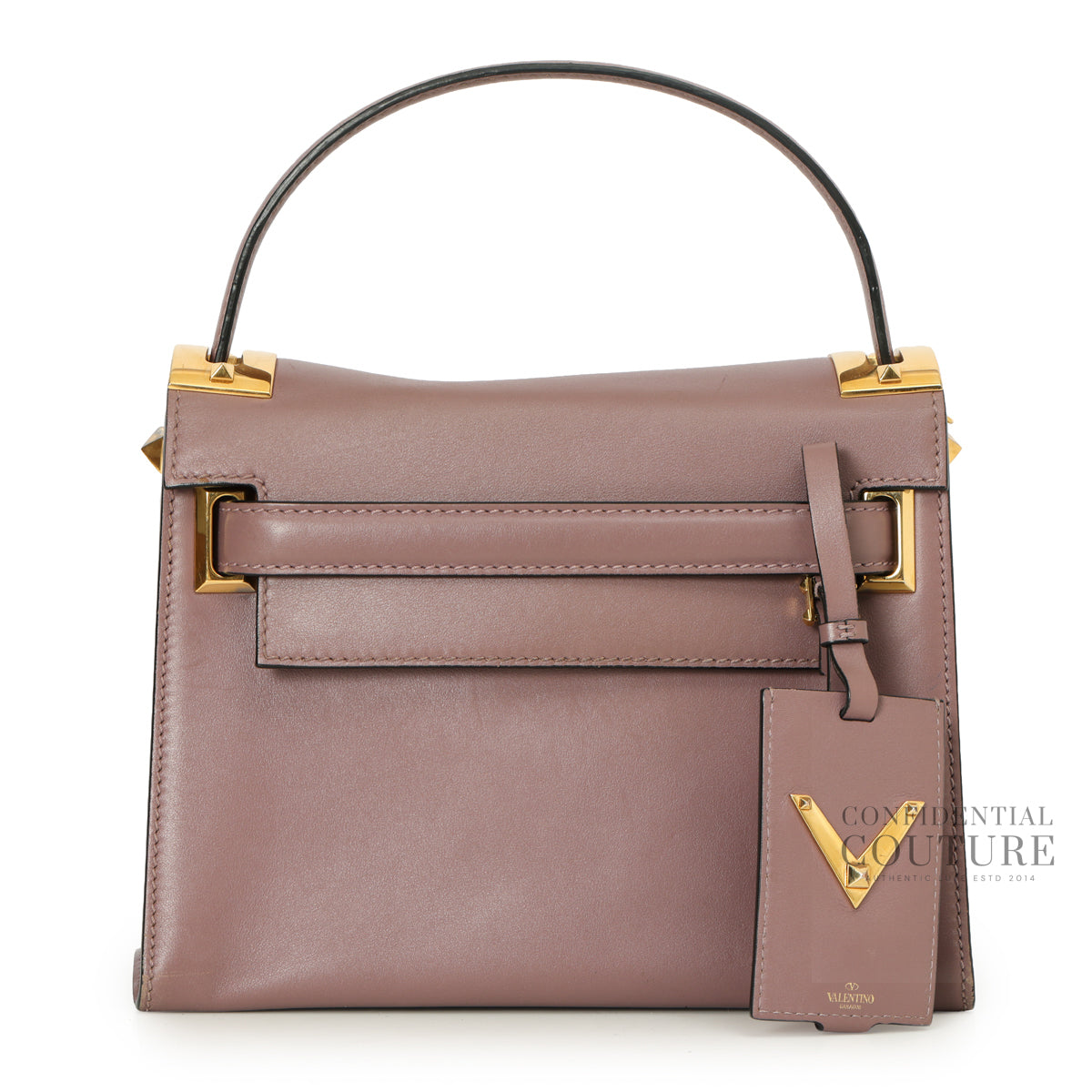 Garavani My Rockstud Leather Top Handle Bag