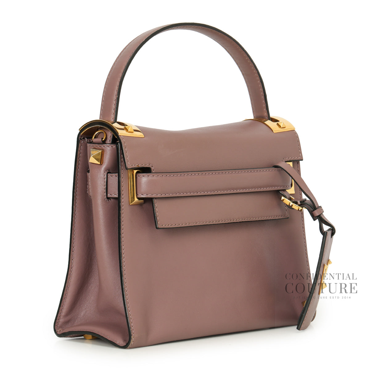 Garavani My Rockstud Leather Top Handle Bag