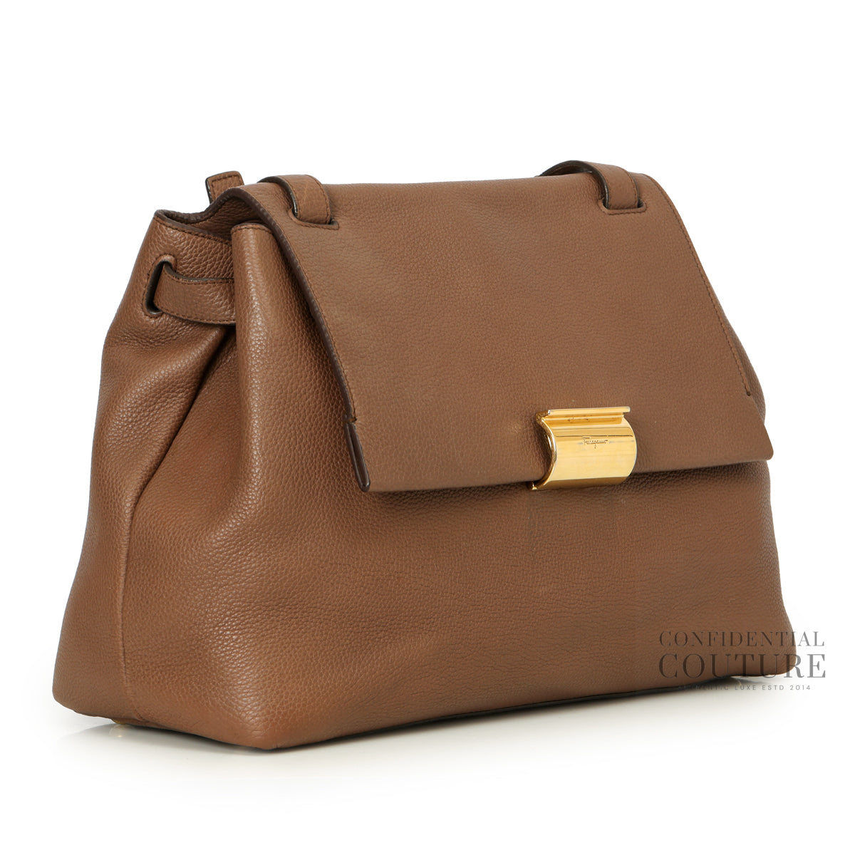 Brown Pebbled Leather Medium Ginger Tote Bag