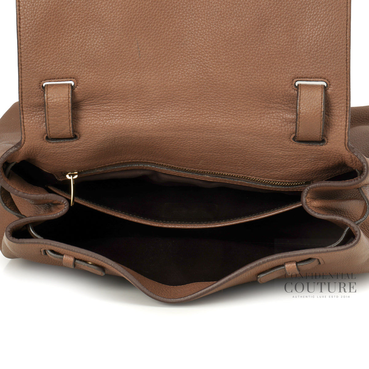 Brown Pebbled Leather Medium Ginger Tote Bag