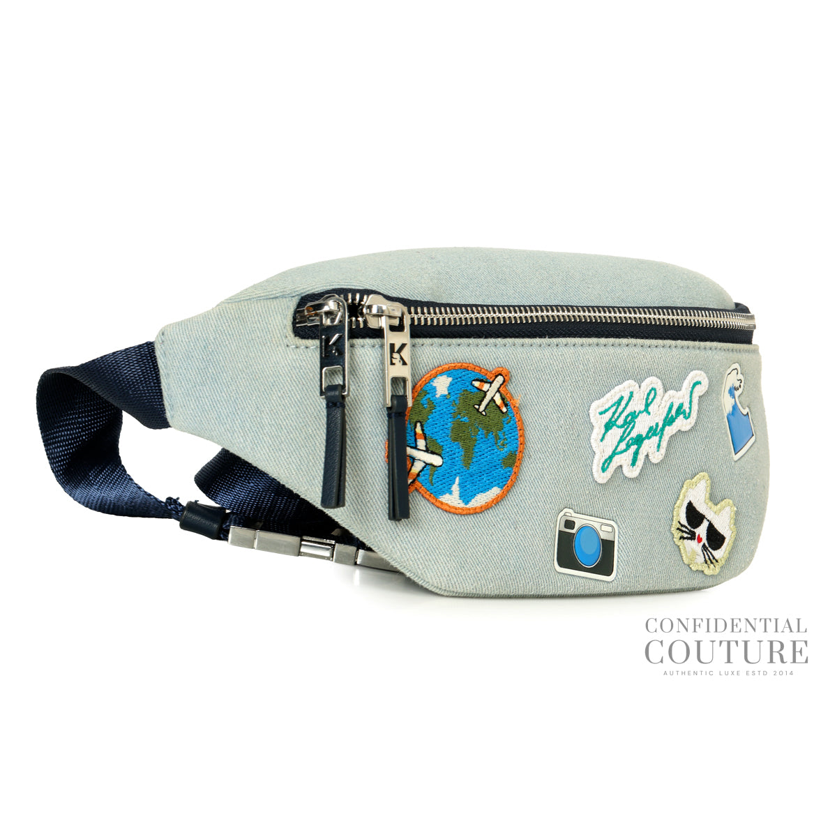 Blue Denim Belt Bag