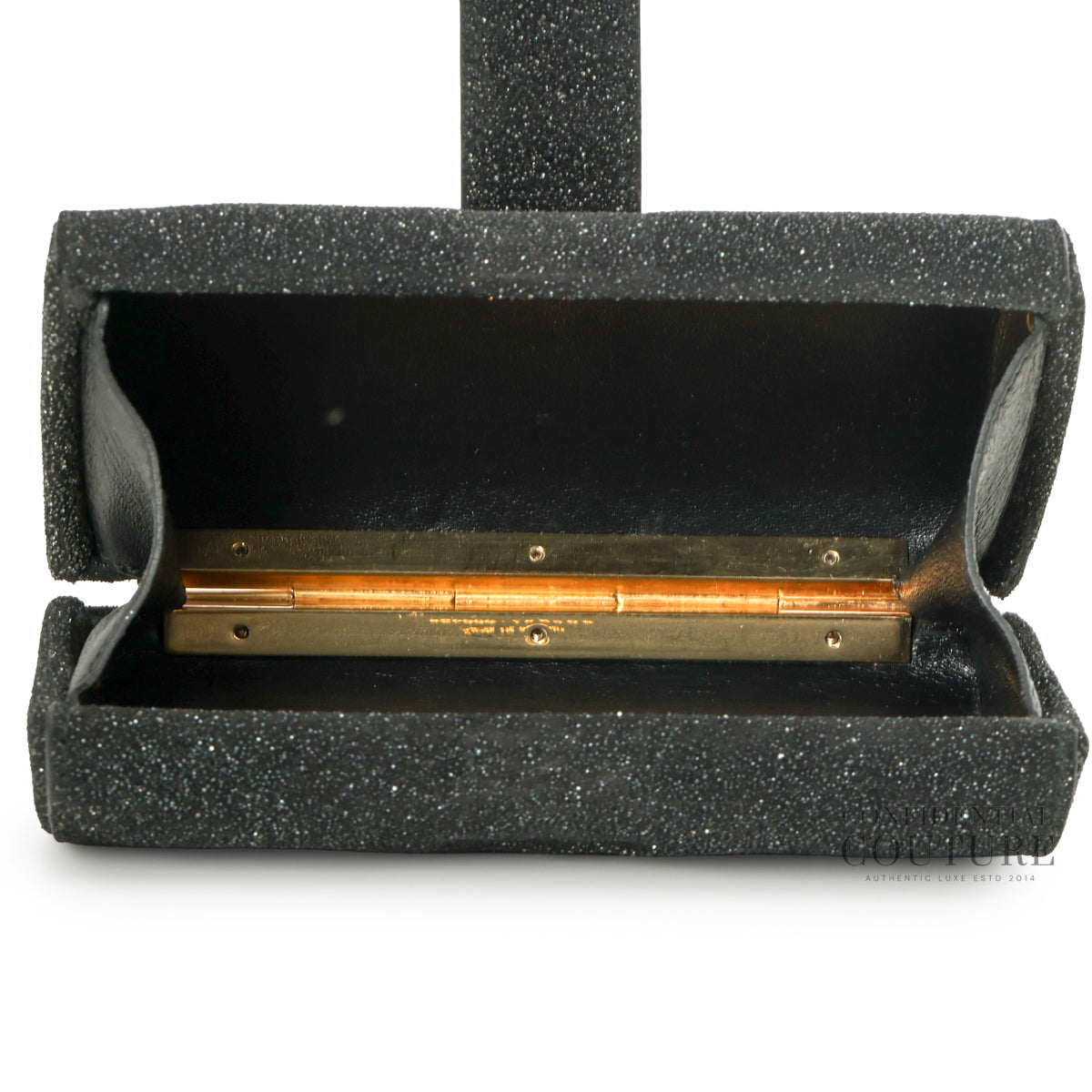 Chyc Black Shimmer Glitter And Suede Y-Ligne Clutch