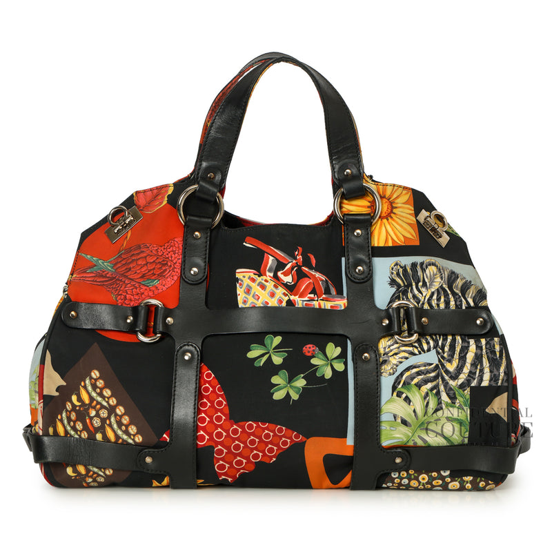 Black Fiera Print Handbag