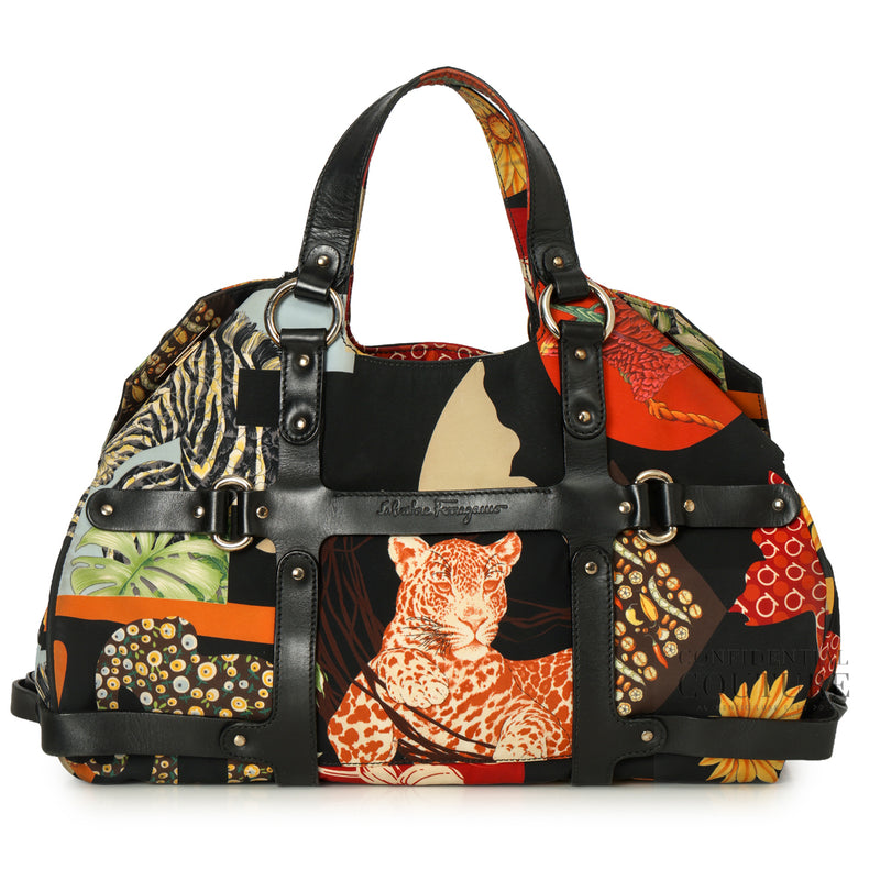 Black Fiera Print Handbag