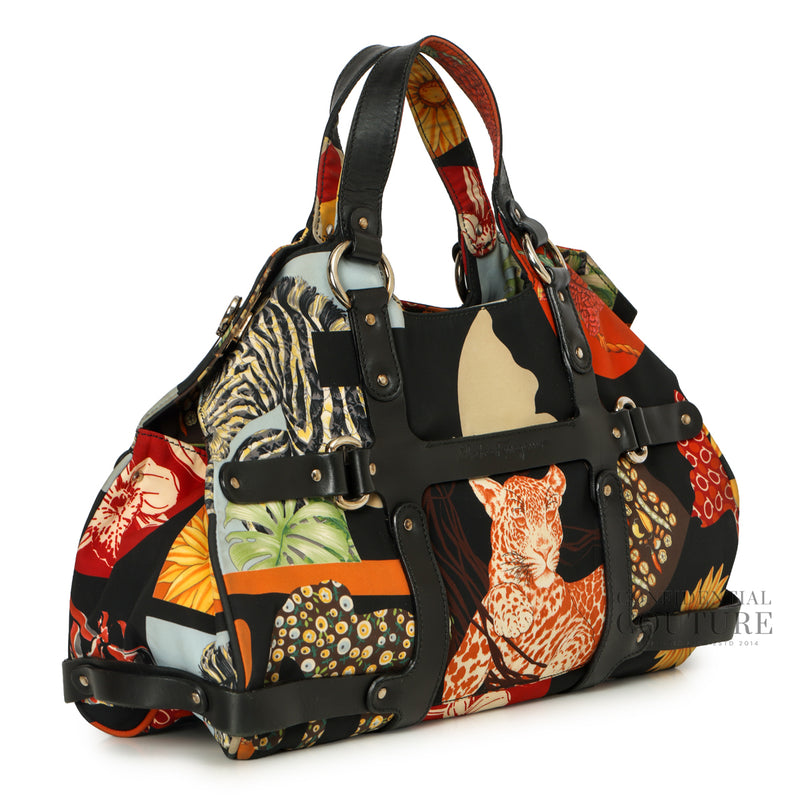 Black Fiera Print Handbag