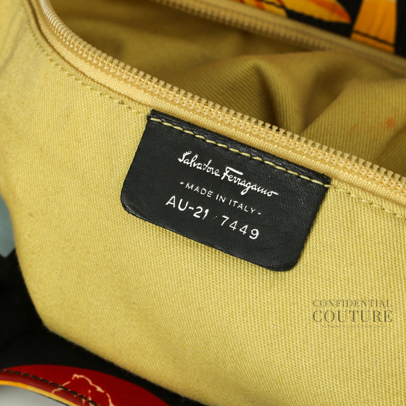 Black Fiera Print Handbag