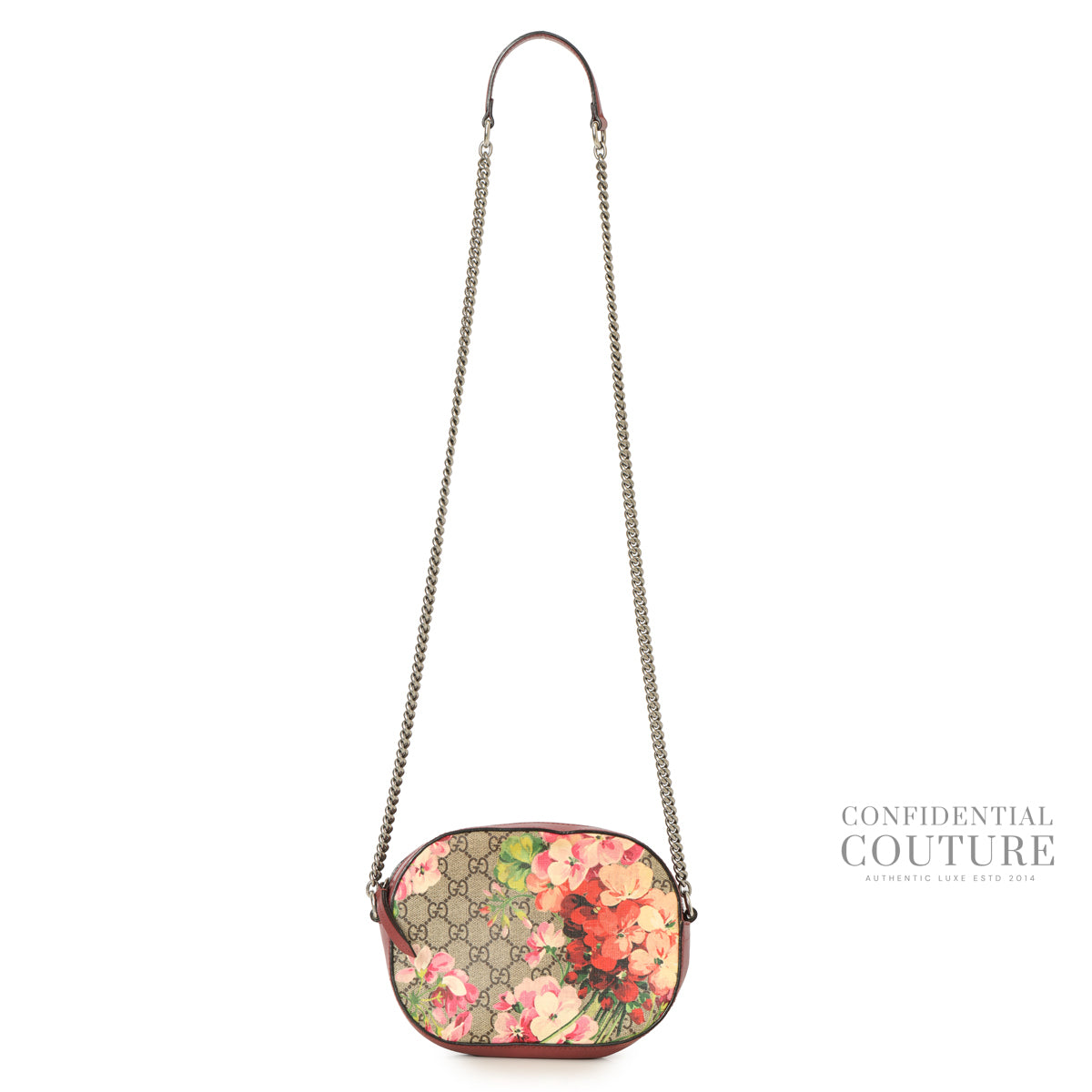 Old Rose Leather Blooms Coated Canvas Mini Crossbody Bag
