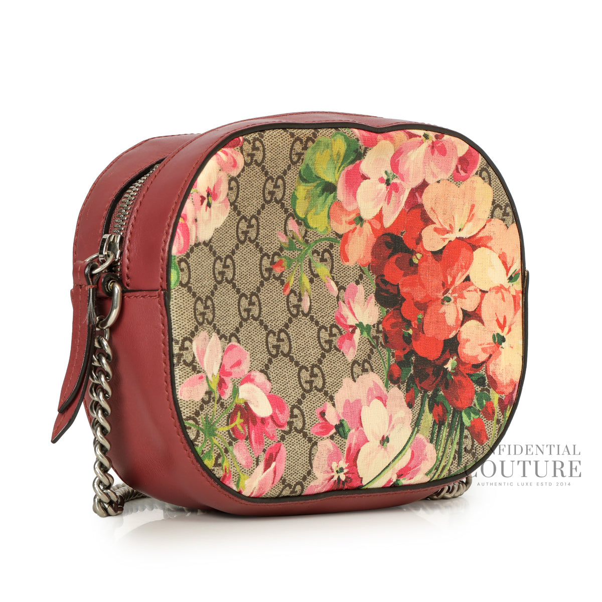 Old Rose Leather Blooms Coated Canvas Mini Crossbody Bag