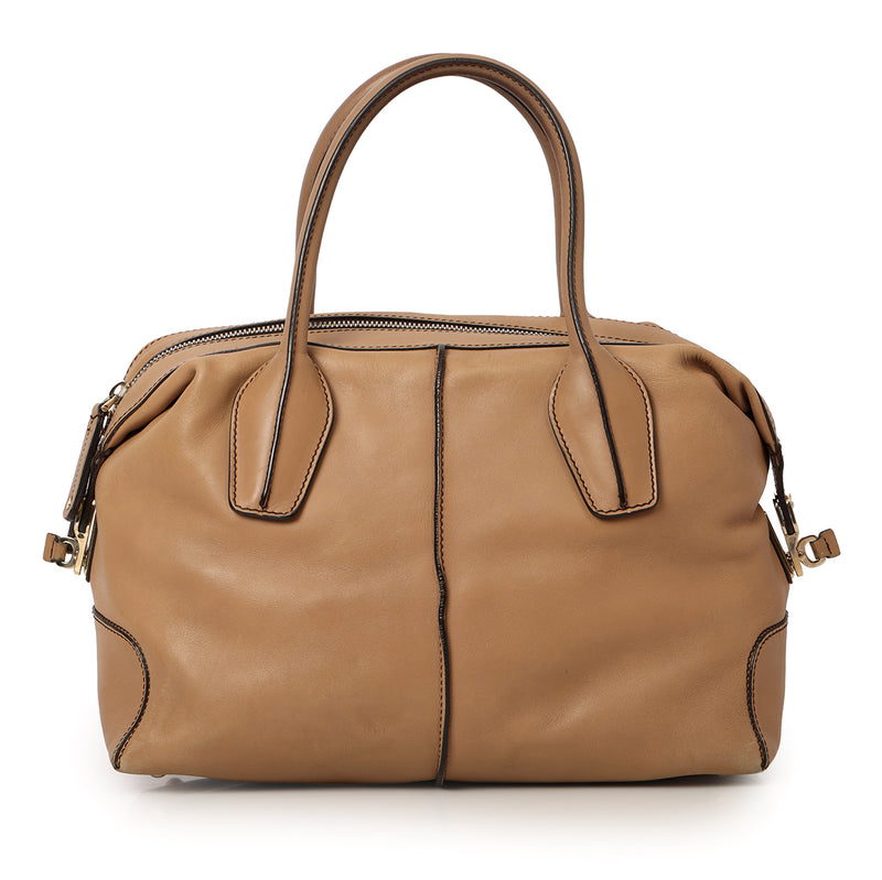 Camel Leather D-Styling Small Bauletto Tote Bag