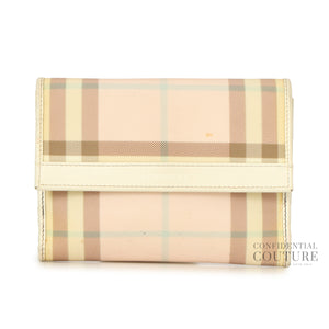 Check Plaid Print Multicolor Compact Wallet
