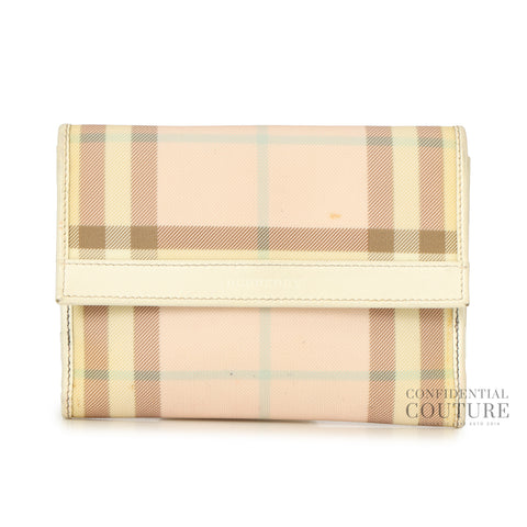 Check Plaid Print Multicolor Compact Wallet