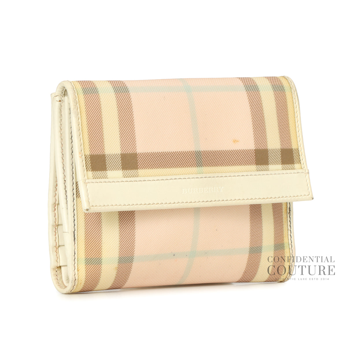 Check Plaid Print Multicolor Compact Wallet