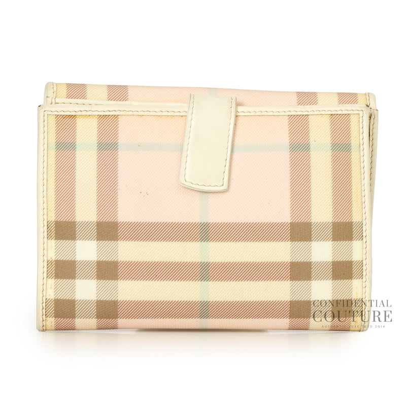 Burberry check plaid print multicolor compact wallet price