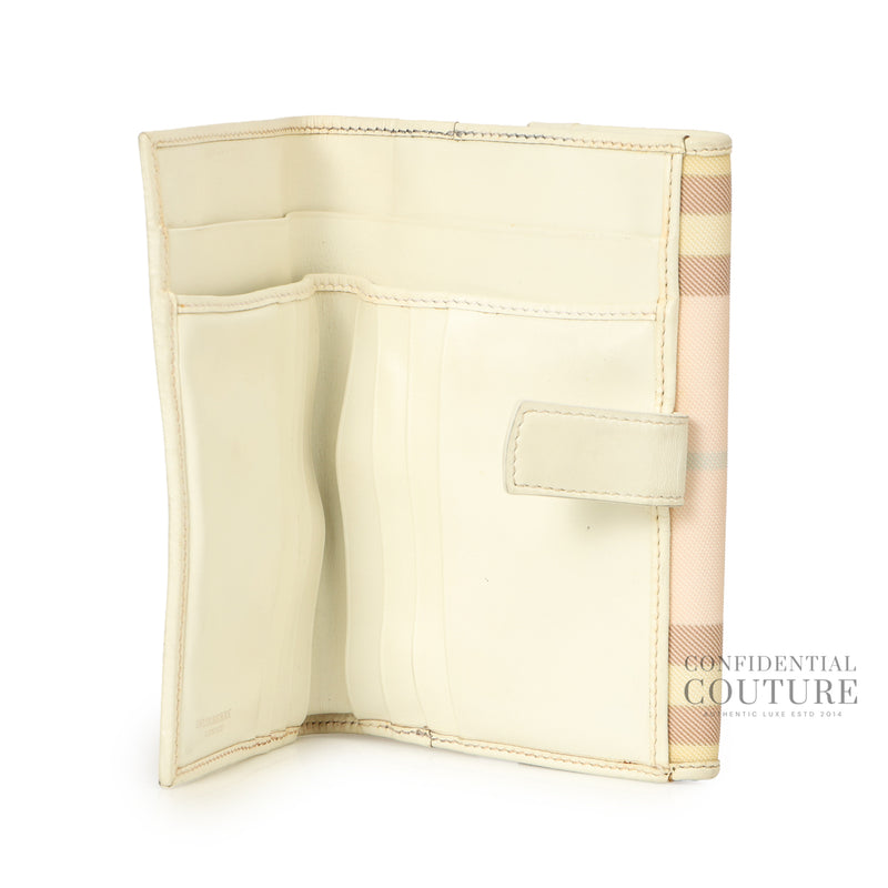 Secondhand Burberry Check Plaid Print Multicolor Compact Wallet