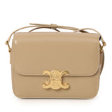 Teen Triomphe Modern Taupe Bag In Shiny Calfskin